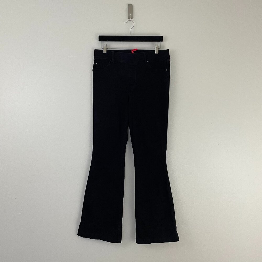 Spanx High Rise Pull On Flare Jeans in Clean Black Size XL